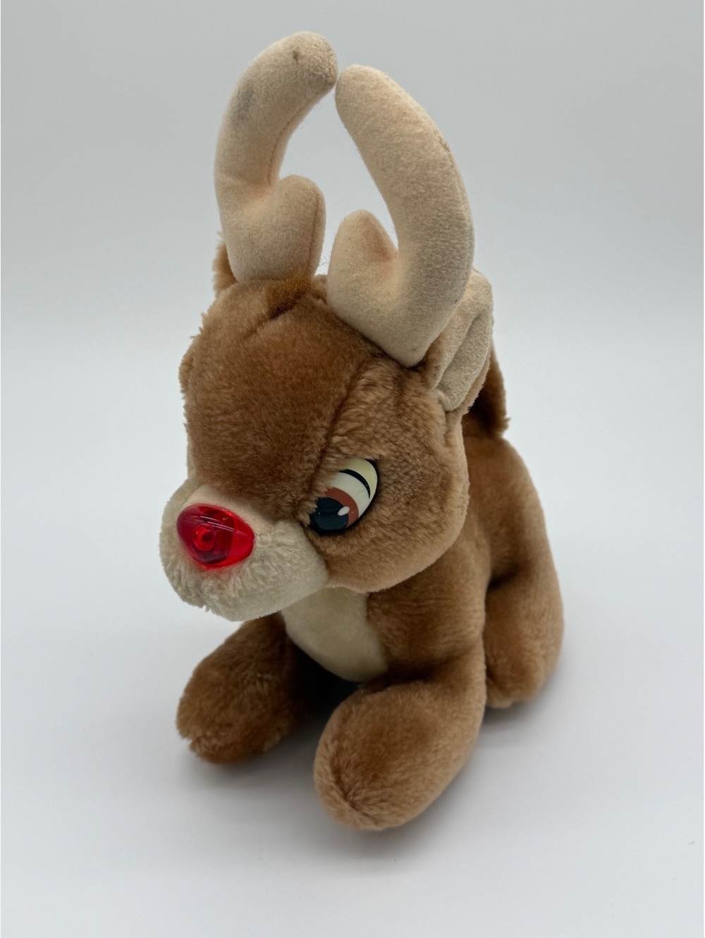 VTG 1989 Applause Duracell Rudolph The Red Nosed Reindeer 10" Plush-nose lights